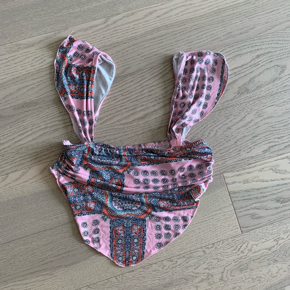 Urban Outfitters Pink Patterned Crop Top